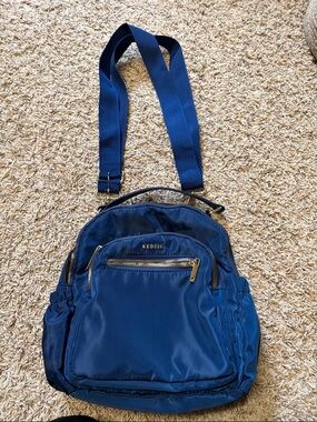 Kedzie Navy Nylon Crossbody Backpack -
